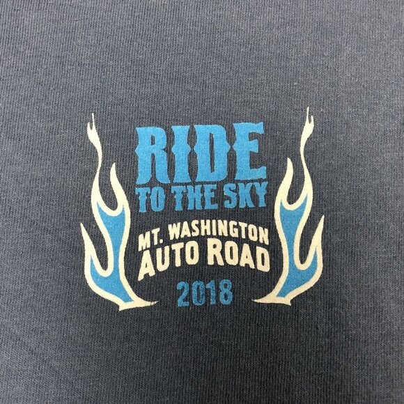 Gildan Ultra Cotton MT. Washington Auto Road 2018 Graphic Logo Blue Size 2XL - Picture 2 of 8